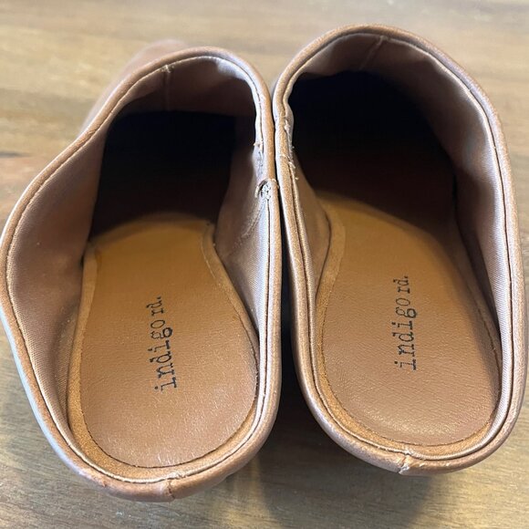 Indigo Rd Shoes Womens 8M Casual Slip On Clog Bootie Brown Faux‎ Leather Heel - Picture 7 of 11